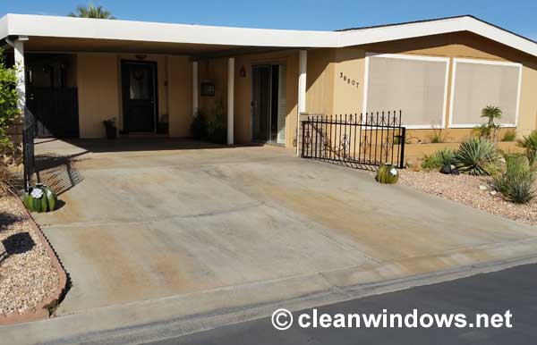 Pressure washing pool decks